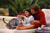 Father, Daughter, Cat